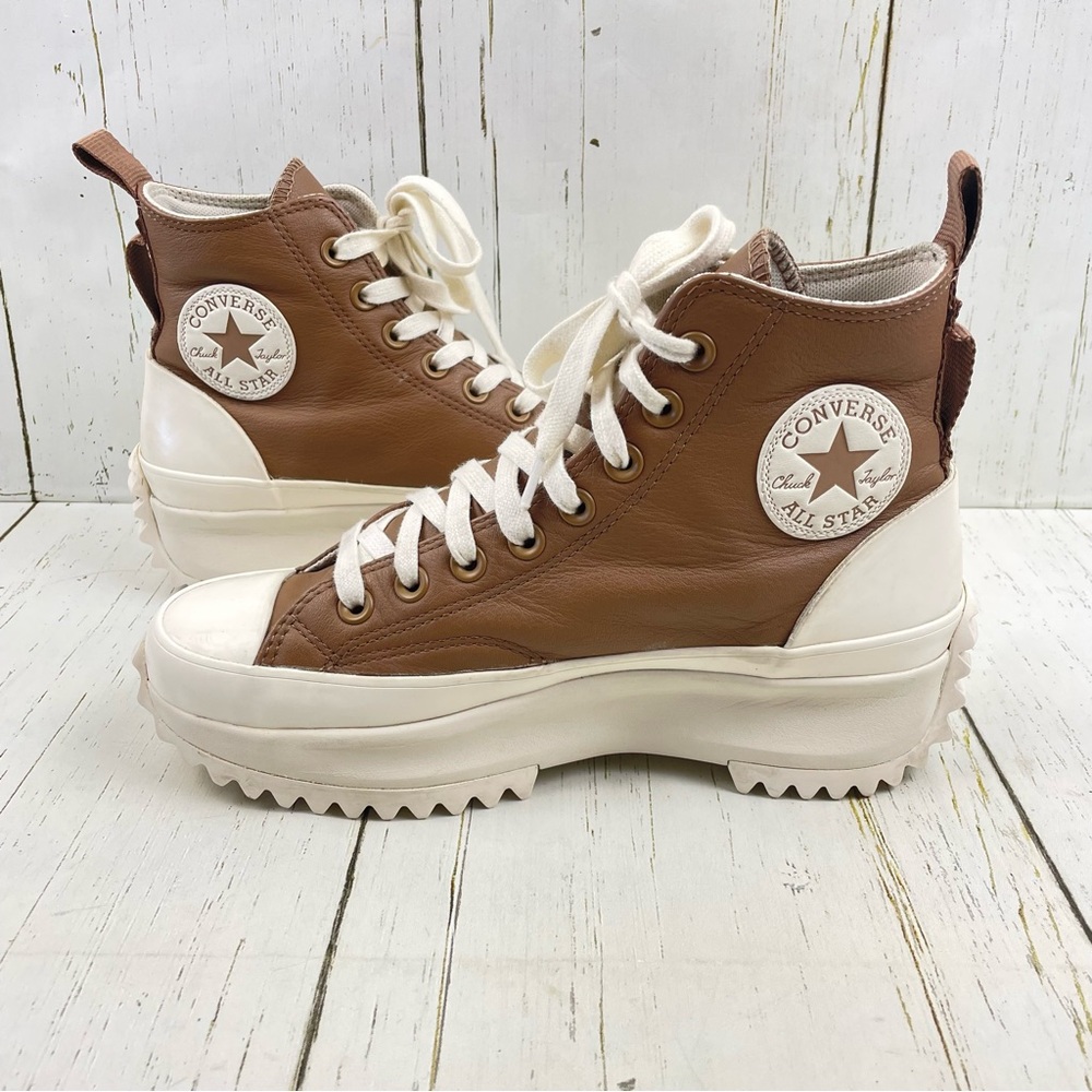Converse Run Star Hike Chuck Taylor Leather High Top Platform Sneakers. - Picture 2 of 16